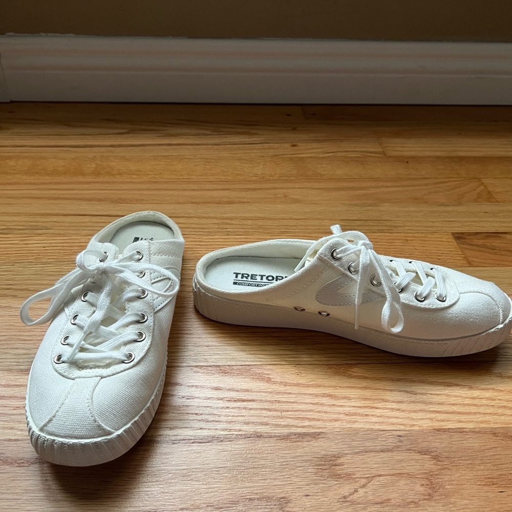 Tretorn canvas mule sneakers